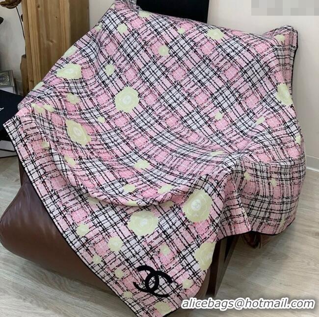 New Design Chanel Cashmere Silk Square Scarf 135x135cm CH111159 Pink 2025