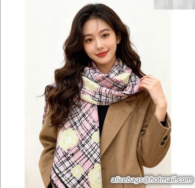 New Design Chanel Cashmere Silk Square Scarf 135x135cm CH111159 Pink 2025