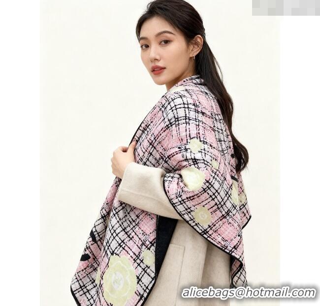 New Design Chanel Cashmere Silk Square Scarf 135x135cm CH111159 Pink 2025