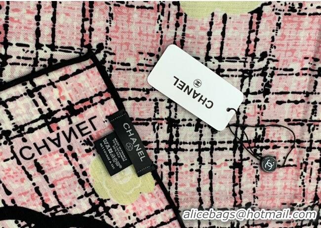 New Design Chanel Cashmere Silk Square Scarf 135x135cm CH111159 Pink 2025