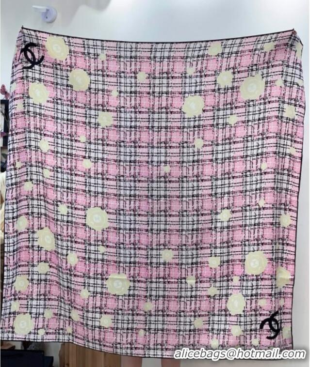 New Design Chanel Cashmere Silk Square Scarf 135x135cm CH111159 Pink 2025