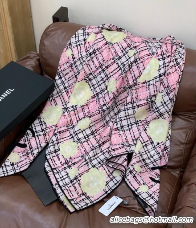 New Design Chanel Cashmere Silk Square Scarf 135x135cm CH111159 Pink 2025