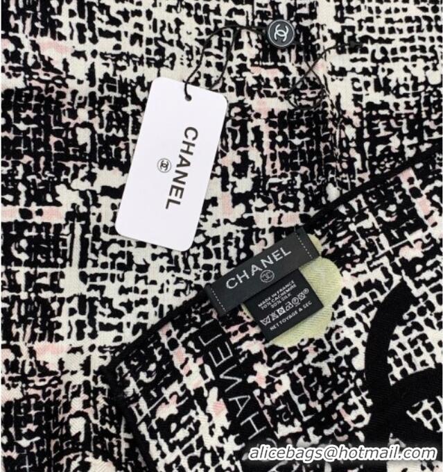 Promotional Chanel Cashmere Silk Square Scarf 135x135cm CH111159 Black 2025