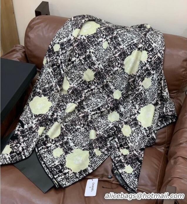 Promotional Chanel Cashmere Silk Square Scarf 135x135cm CH111159 Black 2025