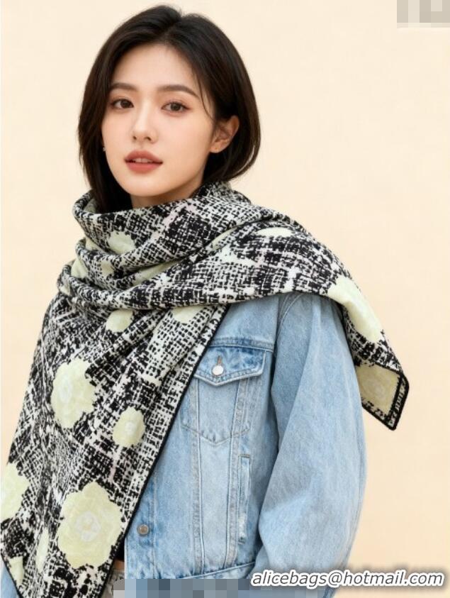 Promotional Chanel Cashmere Silk Square Scarf 135x135cm CH111159 Black 2025