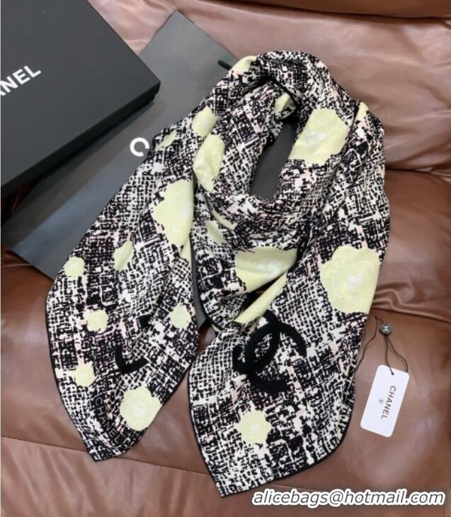 Promotional Chanel Cashmere Silk Square Scarf 135x135cm CH111159 Black 2025