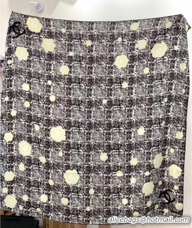 Promotional Chanel Cashmere Silk Square Scarf 135x135cm CH111159 Black 2025