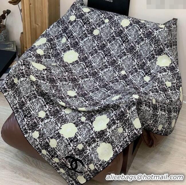 Promotional Chanel Cashmere Silk Square Scarf 135x135cm CH111159 Black 2025