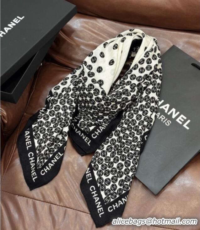 Market Sells Chanel Wool Silk Square Scarf 135x135cm CH111160 White 2025