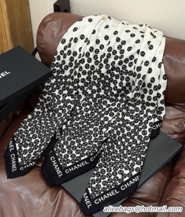 Market Sells Chanel Wool Silk Square Scarf 135x135cm CH111160 White 2025
