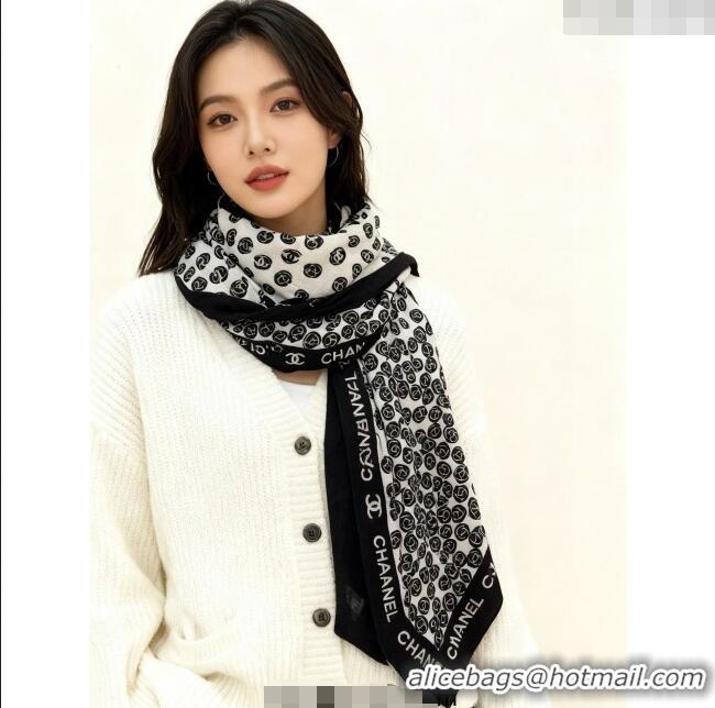 Market Sells Chanel Wool Silk Square Scarf 135x135cm CH111160 White 2025