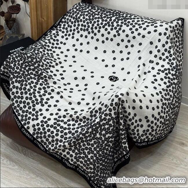 Market Sells Chanel Wool Silk Square Scarf 135x135cm CH111160 White 2025