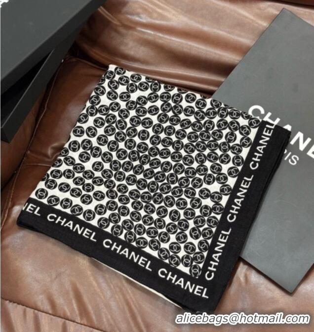 Market Sells Chanel Wool Silk Square Scarf 135x135cm CH111160 White 2025
