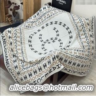 Grade Design Chanel CC Cashmere Silk Square Scarf 135x135cm CH111163 White 2025