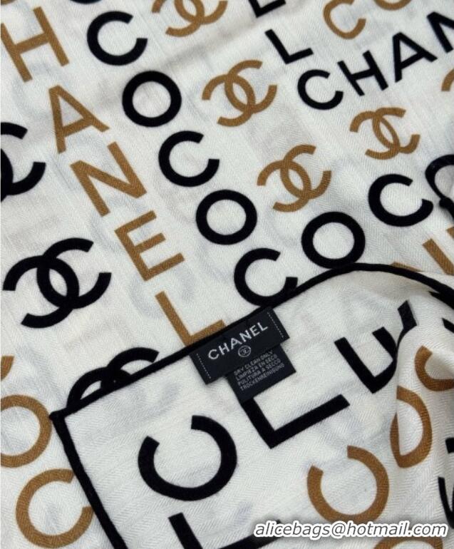 Grade Design Chanel CC Cashmere Silk Square Scarf 135x135cm CH111163 White 2025