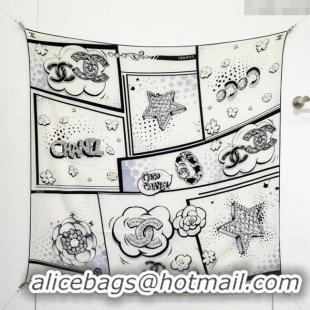 Top Grade Chanel Cashmere Silk Square Scarf 140x140cm CH111165 White 2025