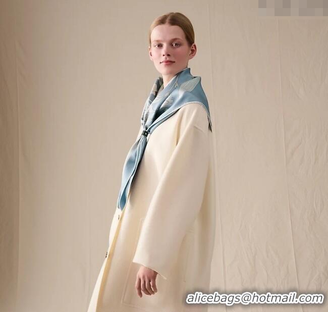 Buy New Cheap Hermes Bouquets Final Silk Square Scarf 90x90cm 1175 Blue 2025