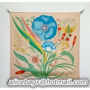 Grade Quality Hermes Bouquets Final Silk Square Scarf 90x90cm 1175 Beige 2025