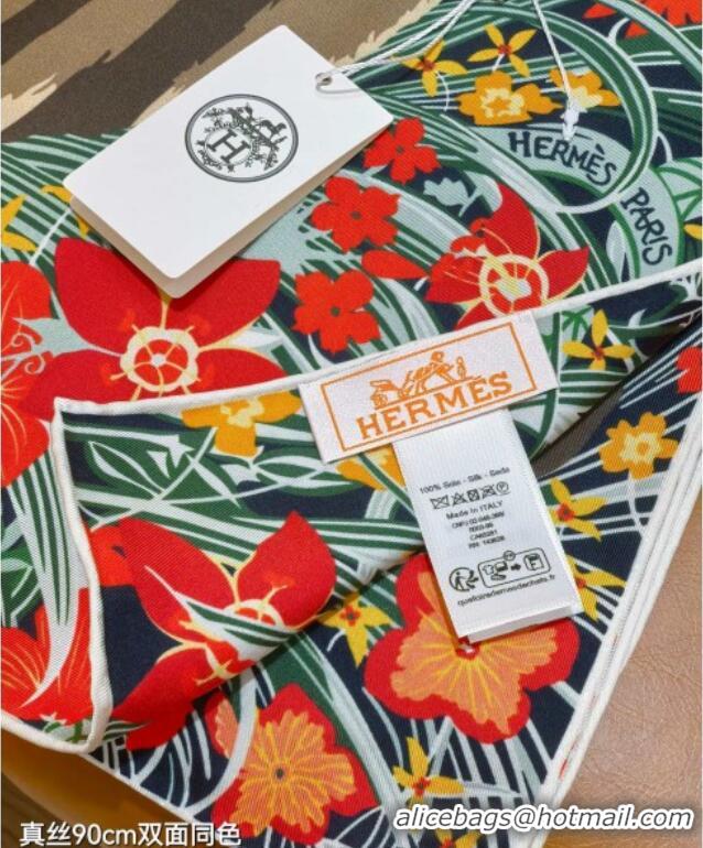 Luxury Cheap Hermes Tiger Tyger Silk Square Scarf 90x90cm 1175 Black 2025