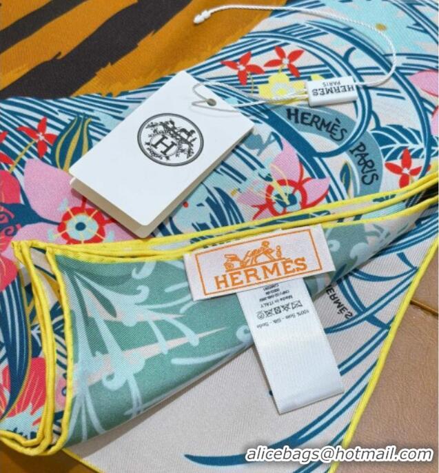 Best Price Hermes Tiger Tyger Silk Square Scarf 90x90cm 1175 Light Grey 2025