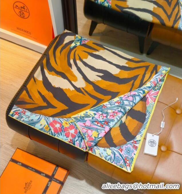 Best Price Hermes Tiger Tyger Silk Square Scarf 90x90cm 1175 Light Grey 2025