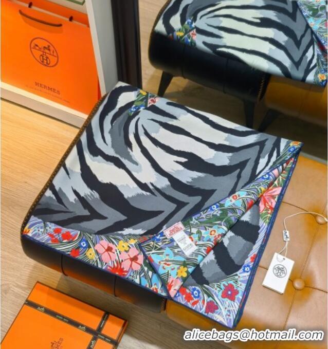 Market Sells Hermes Tiger Tyger Silk Square Scarf 90x90cm 1175 Blue 2025