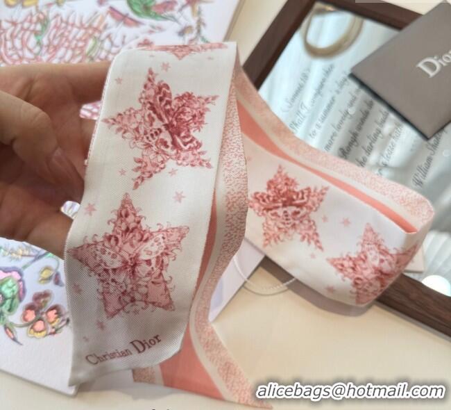 Buy Classic Dior Silk Star Bandeau Scarf 6x100cm DR111185 Light Pink 2025
