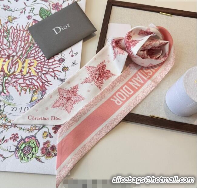 Buy Classic Dior Silk Star Bandeau Scarf 6x100cm DR111185 Light Pink 2025