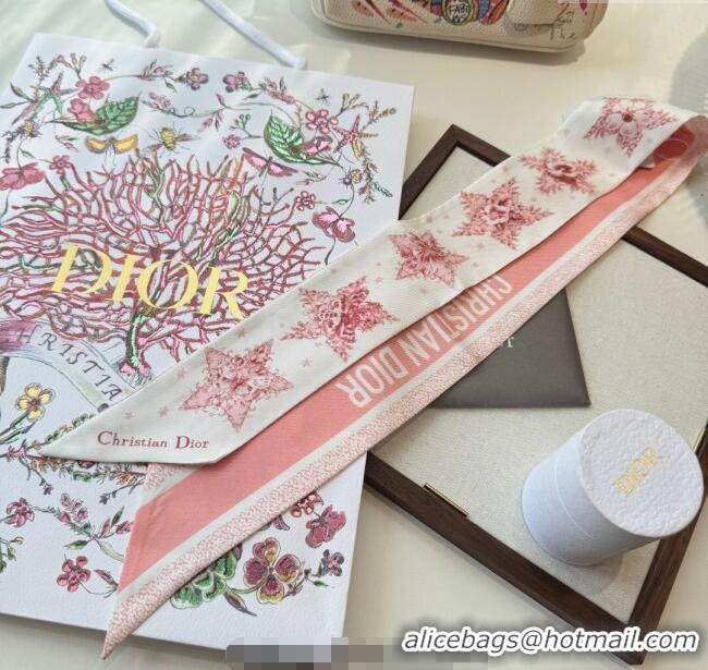 Buy Classic Dior Silk Star Bandeau Scarf 6x100cm DR111185 Light Pink 2025