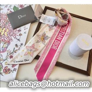 Traditional Discount Dior Silk Star Bandeau Scarf 6x100cm DR111185 Dark Pink 2025
