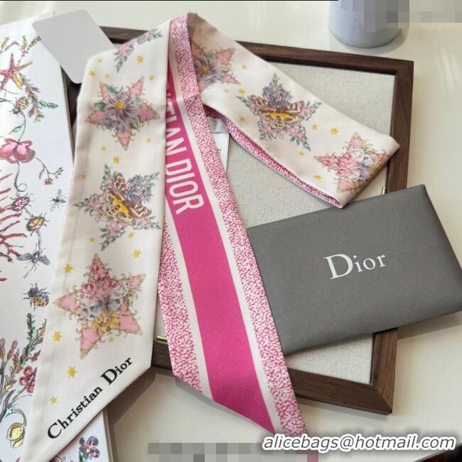 Traditional Discount Dior Silk Star Bandeau Scarf 6x100cm DR111185 Dark Pink 2025