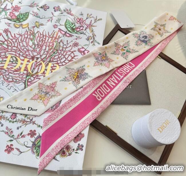 Traditional Discount Dior Silk Star Bandeau Scarf 6x100cm DR111185 Dark Pink 2025