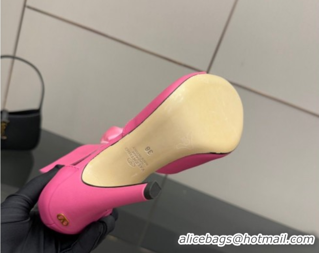 Top Grade Valentino Drip Rose Heel Sandals 10.5cm in Calfskin Leather Pink 1028006