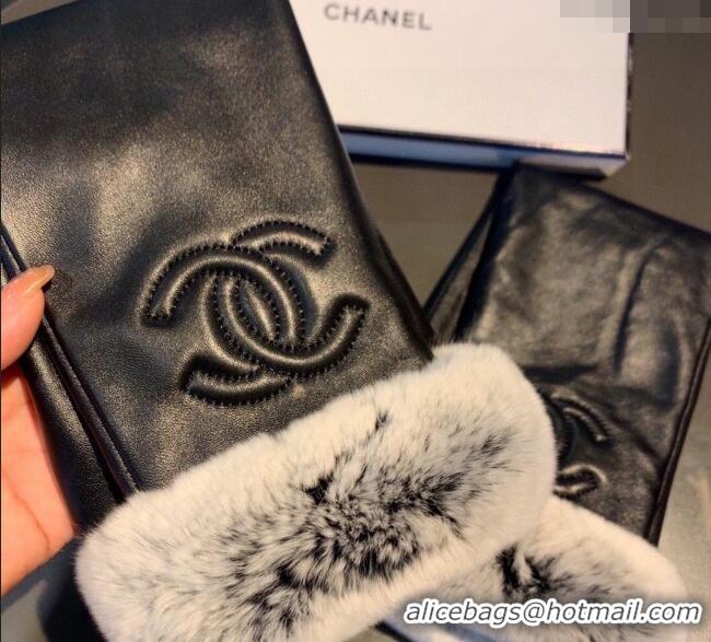 Cheapest Chanel Lambskin and Rubbit Fur Sleeve 1206 Black 2023