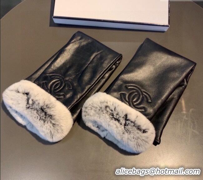 Cheapest Chanel Lambskin and Rubbit Fur Sleeve 1206 Black 2023