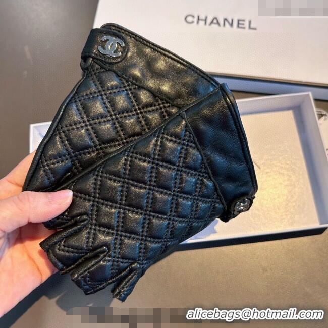 Buy Cheap Chanel Lambskin and Cashmere Gloves with CC 0111 Black 2024