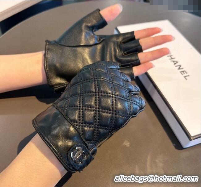 Buy Cheap Chanel Lambskin and Cashmere Gloves with CC 0111 Black 2024