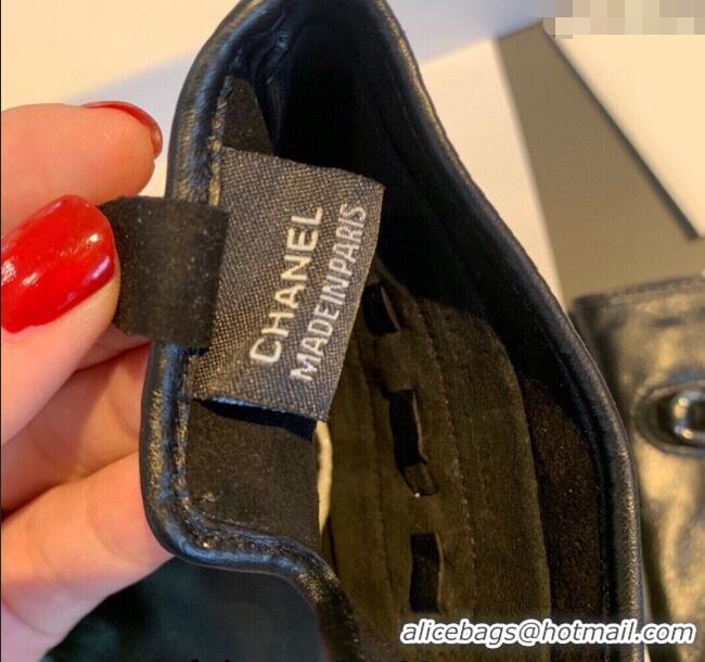 Good Looking Chanel CC Lambskin Gloves with Chain 1023 Black 2024
