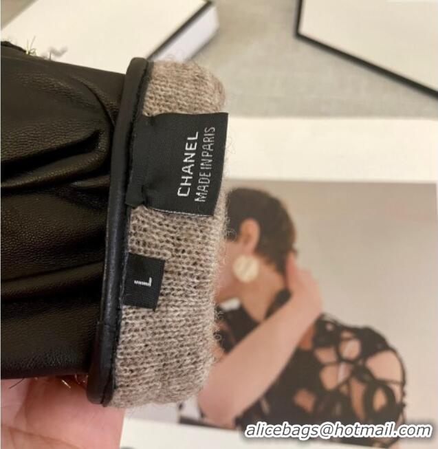 Most Popular Chanel Tweed Gloves with Pearls CC L 3115 Black 2024