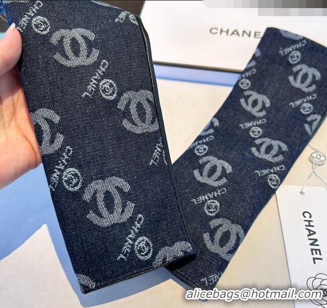Fashion Discount Chanel Denim Fingerless Long Gloves 1023 Dark Blue 2024