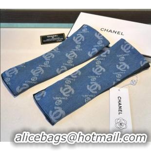 Luxury Classic Chanel Denim Fingerless Long Gloves 1023 Blue 2024