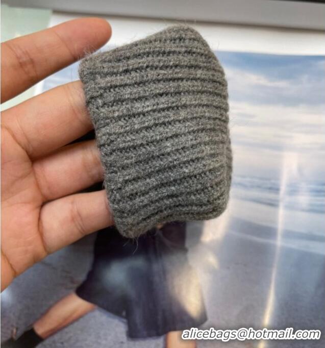 Best Price Chanel Cashmere Knit Gloves with Strass CC 1023 Grey 2024
