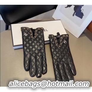 Luxury Discount Chanel Quilted Lambskin Gloves with Chain C1022 2024