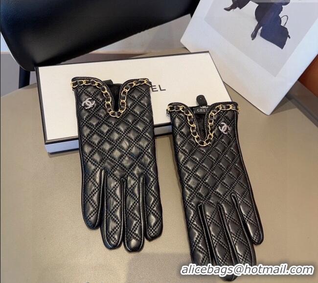 Luxury Discount Chanel Quilted Lambskin Gloves with Chain C1022 2024