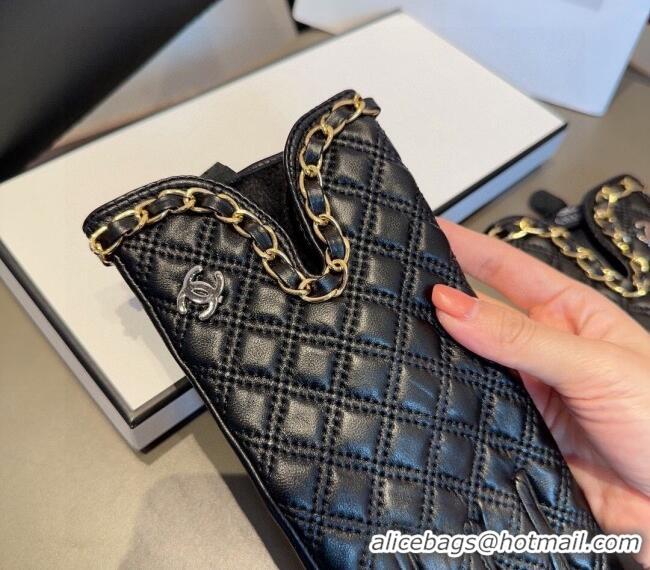 Luxury Discount Chanel Quilted Lambskin Gloves with Chain C1022 2024