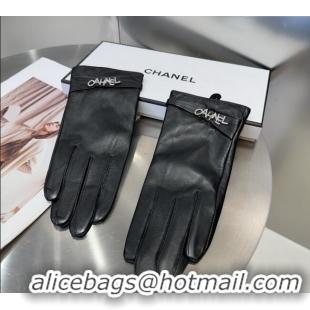 Big Discount Chanel Lambskin and Cahmere Gloves with Strass CHANEL 1129 Black 2024