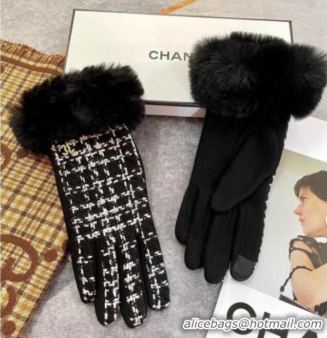 Traditional Specials Chanel Tweed Gloves 1129 Black 2024