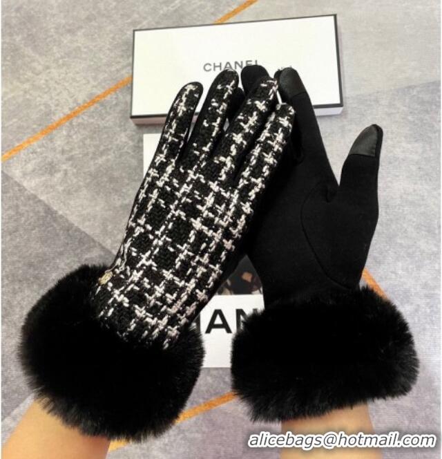 Traditional Specials Chanel Tweed Gloves 1129 Black 2024