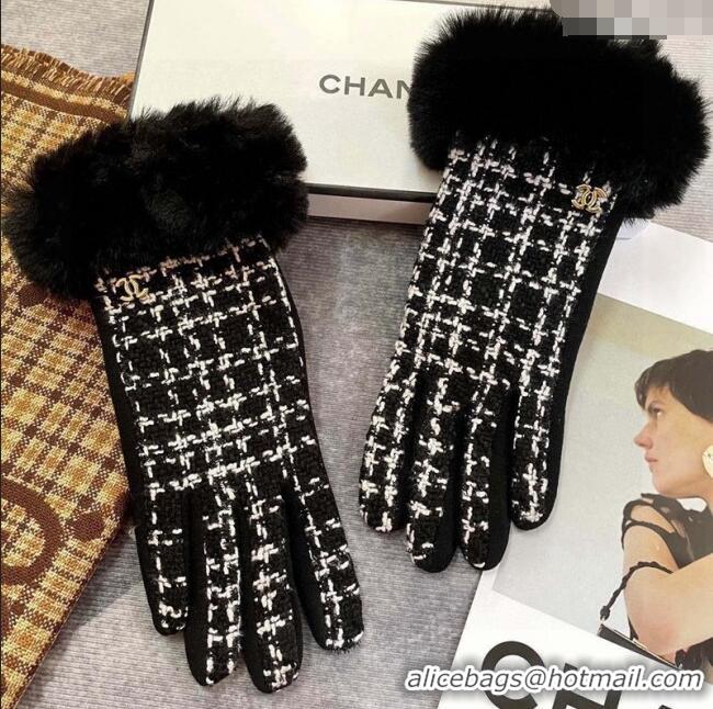 Traditional Specials Chanel Tweed Gloves 1129 Black 2024