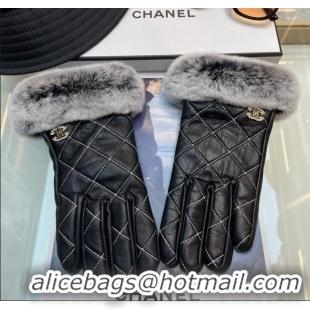 Market Sells Chanel Quilted Lambskin Gloves 1129 Black 2024